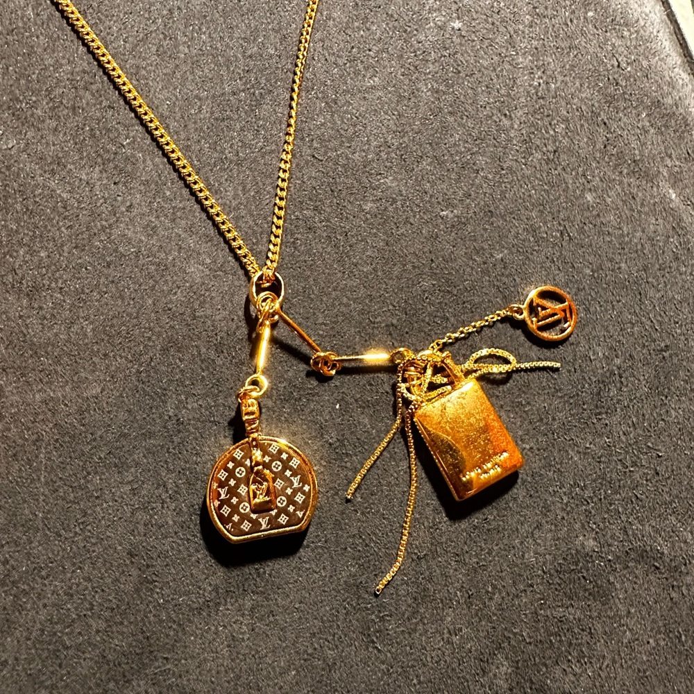 Louis Vuitton Monogram Gold Plate Necklace